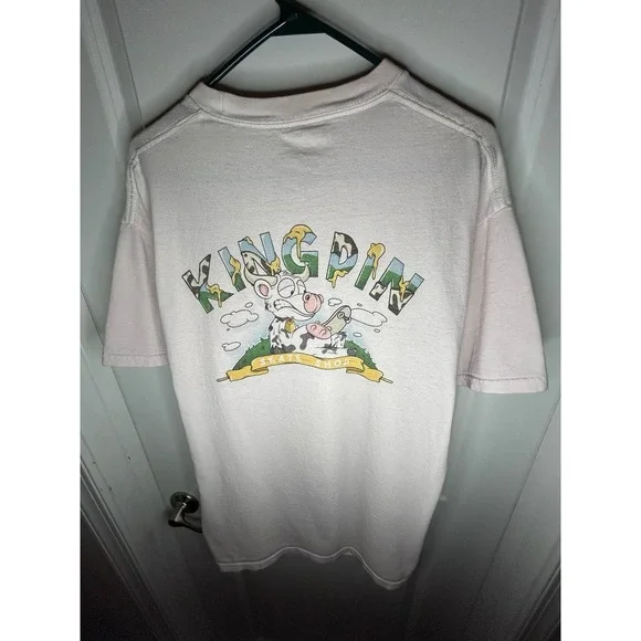 Vintage Y2k Kingpin Skate Shop Cow Graphic Skater T-Shirt Size Mens XL No Flaws - Picture 5 of 7